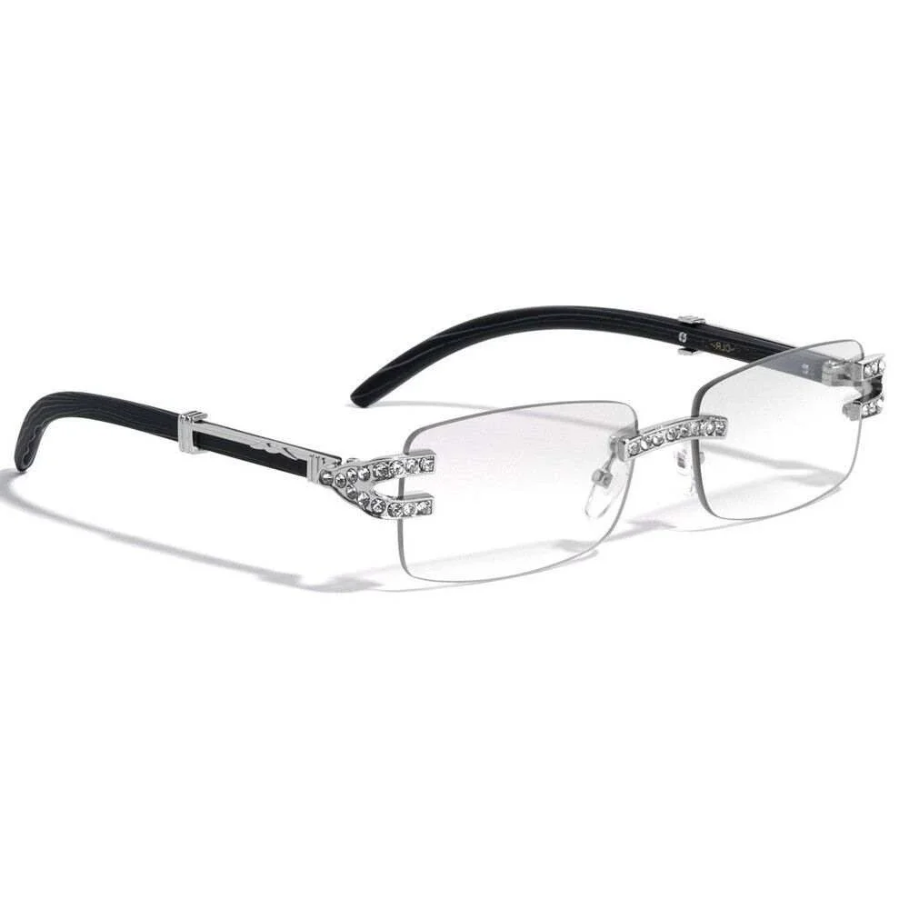 Rimless Accent Sunglasses Women Tinted Gradient Lens Silver Frame Fashion‎ Lenes
